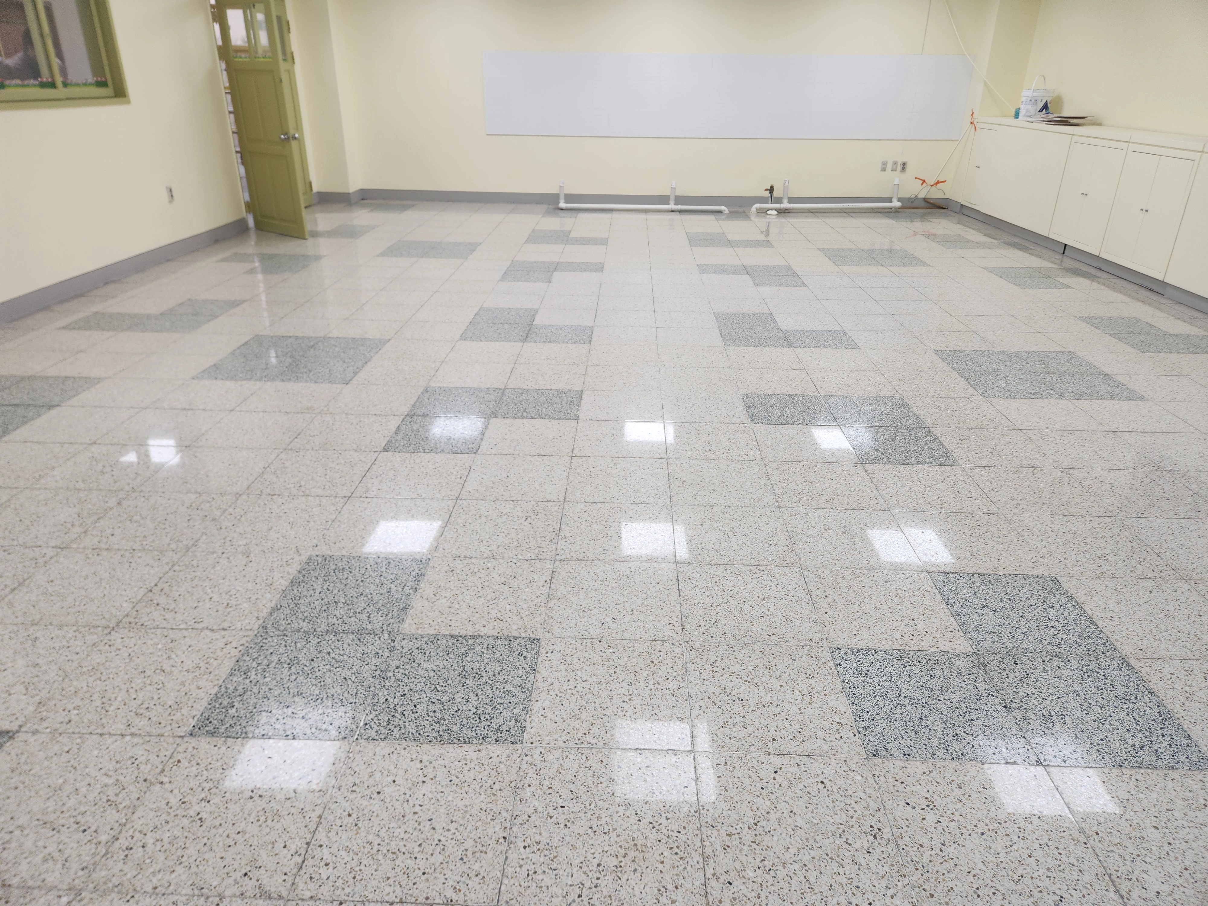 테라조 연마광택 시공 과정